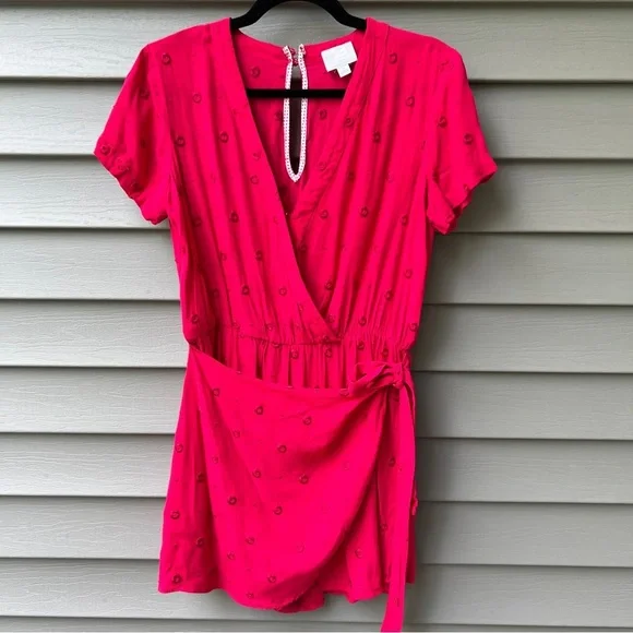 Anthropologie ett:twa Romper Embroidered Pink Women's Size S - Picture 3 of 16